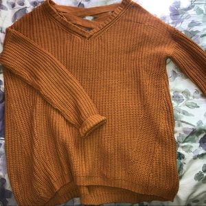 Burn Orange Fall Knit Sweater